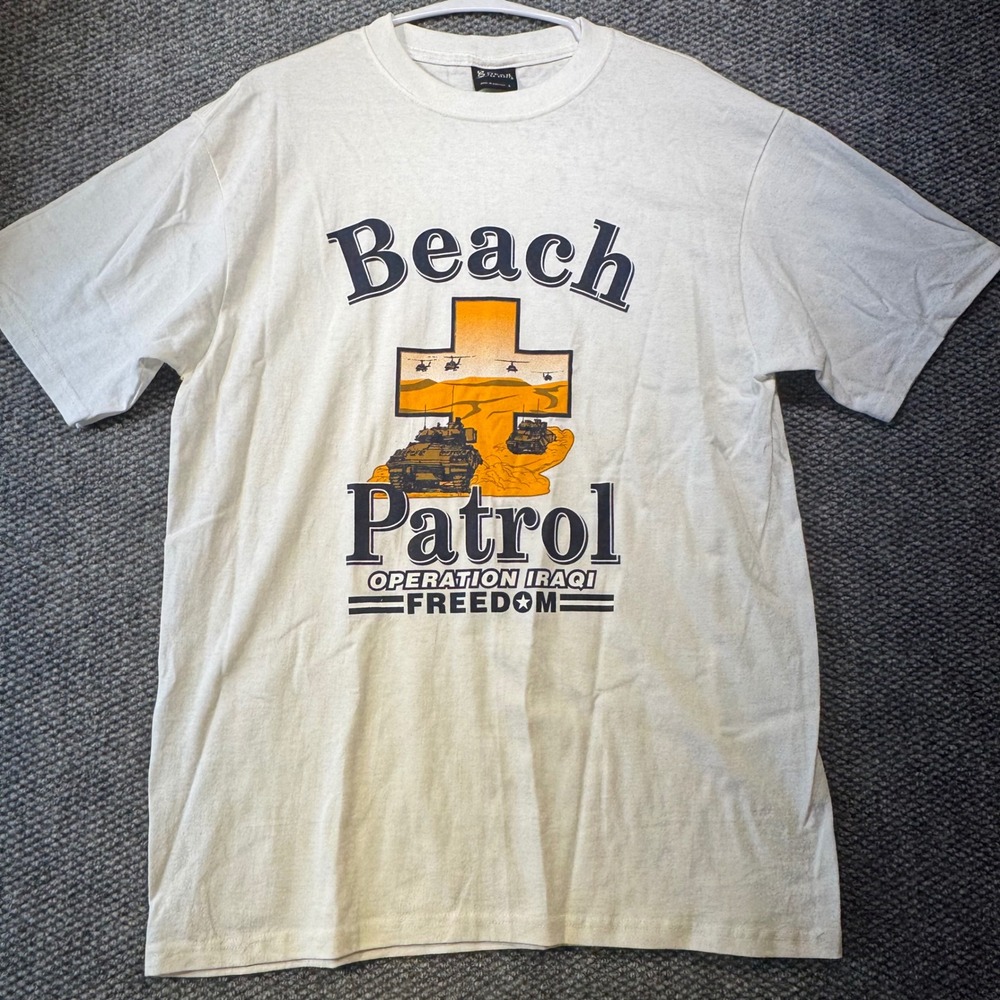 Vintage Gear For Sports Operation Iraqi Freedom Beach Patrol T-Shirt Large White